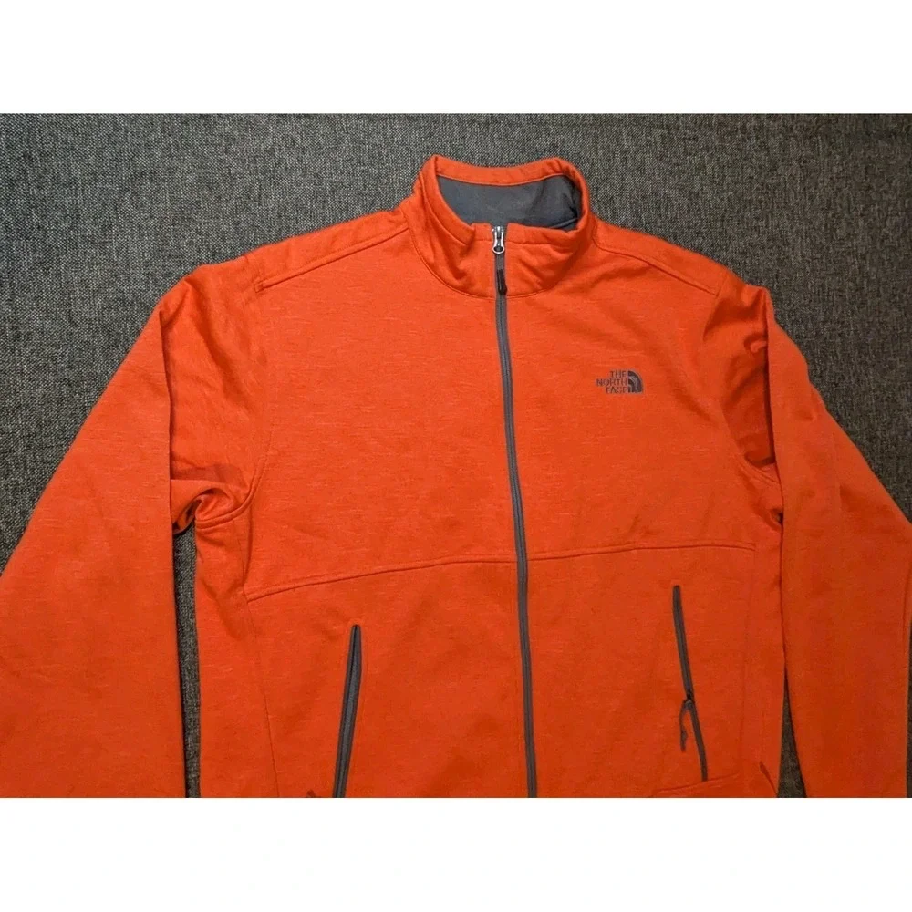 The North Face Jacket Men's XL‎ Orange Fleece Lined Full Zip Bionic Outdoor Coat